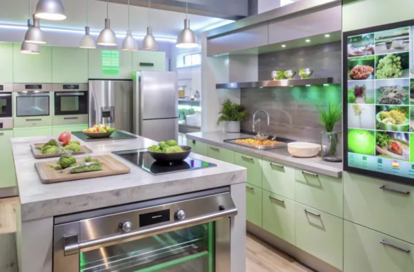 Representación de cocina con elementos de IA y otras tecnologías, tal como la describe Jack Landsmanas.