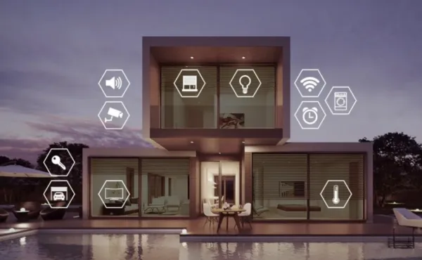 Vivienda inteligente equipada con sistemas de seguridad, automatización, conectividad e IA como la describen en Seguritech.